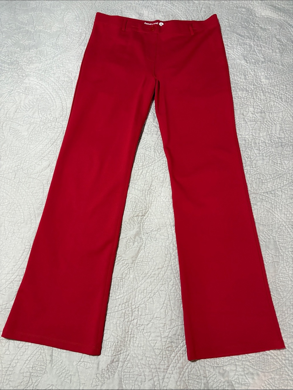 Wide Leg Ponte Pants in Brick Red, sz XL Long